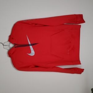 Nike 'just do it' red thermafit  hoodie Center check, athletic, lounge, Sz small